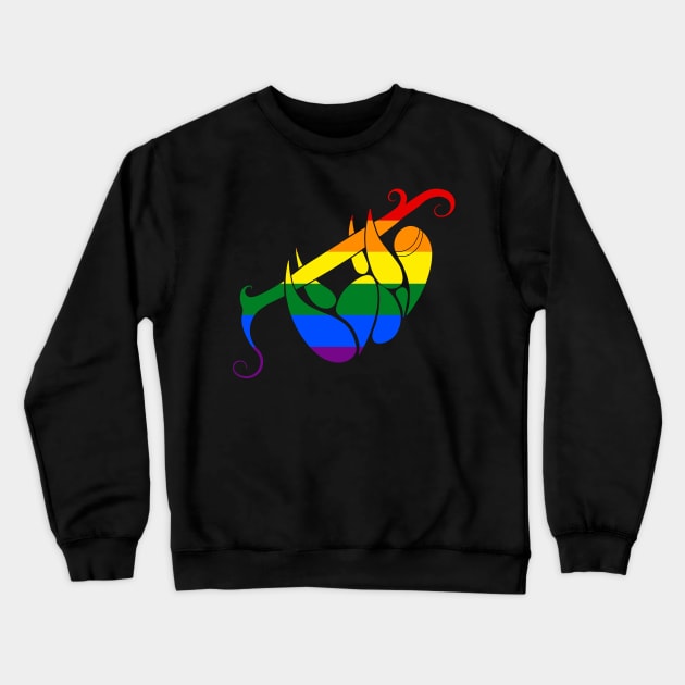 Gay Pride Flag Sloth Crewneck Sweatshirt by Jaq of All